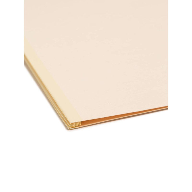 Manila File Folders with Divider, 2-Inch Expansion, Letter Size, Pack of 10