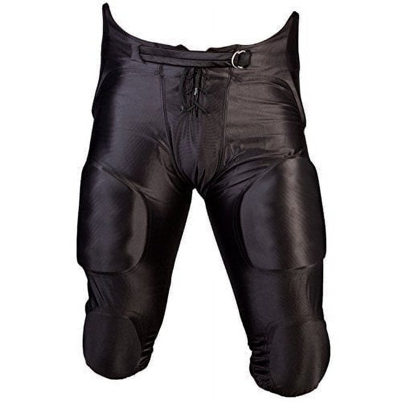Adult Football Game Pants with Hip and Thigh Pads - Black, Medium