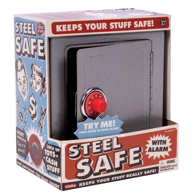 Kids Steel Safe with Alarm and Combination Lock - Toy Treasure Chest