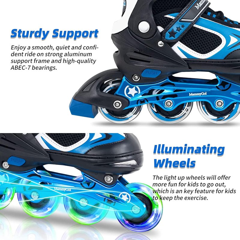 Light Up Blade Roller Skates for Kids - Adjustable Inline Skates for Boys & Girls