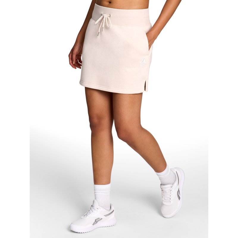 Reebok Women's Fleece Skirt - Activewear with Pockets & Side Slits
