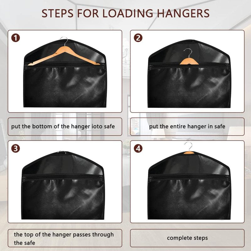 Fireproof Waterproof Hidden Safe Hanger Bag with Lock for Travel & Home