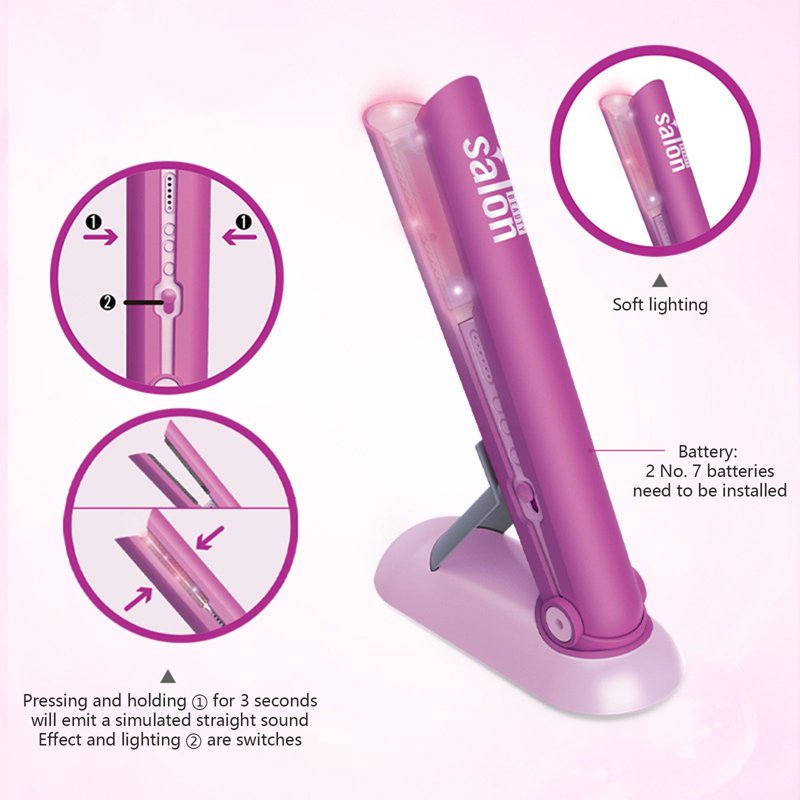 Kids Pretend Play Hair Salon Set with Hair Dryer & Mirror - Educational Role Play Toy