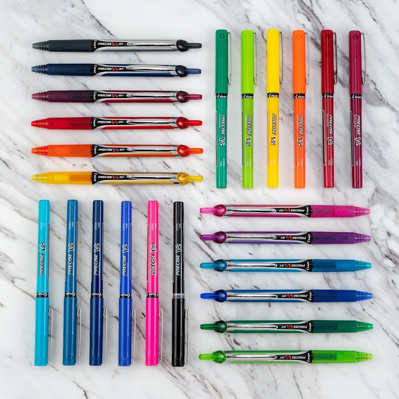 Refillable Extra-Fine 0.5mm Roller Ball Pen Black Ink - Pack of 30