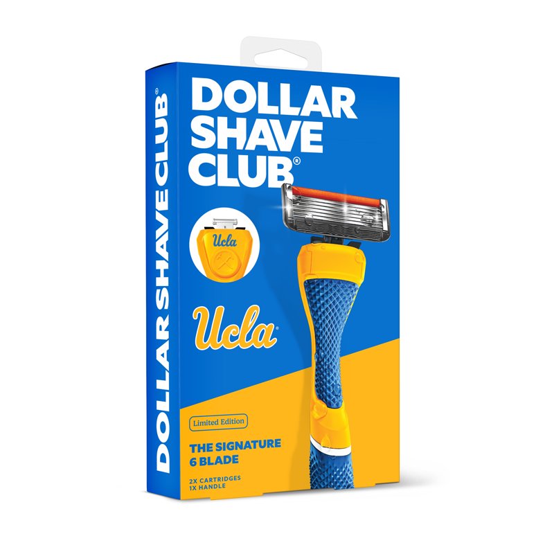 6-Blade Razor Starter Set with School Color Handle - Shaving Kit for Men