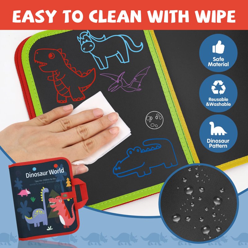 Kids Drawing & Graffiti Book Set for Ages 3-7 with Storage Bag - Reusable Art Toy