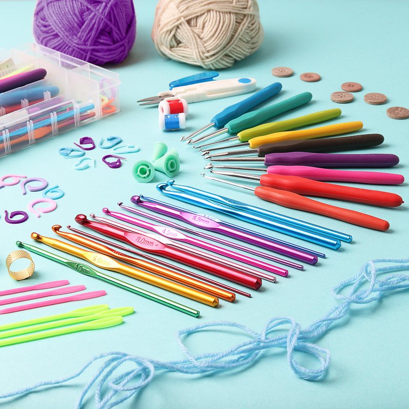 Crochet Kit for Beginners - 73-Piece Yarn & Accessory Set with Tote Bag