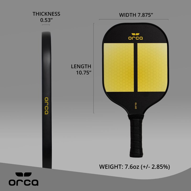 ORCA Amity Carbon Fiber Pickleball Paddle with Neoprene Cover - 7.6 oz, Variation 1