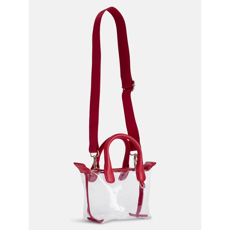 Women's Clear Mini Tote Bag with Top Handle and Crossbody Strap - Stadium-Friendly