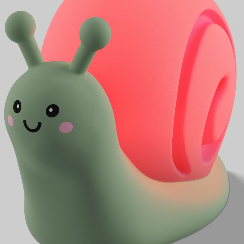 Kids LED Night Light - Rechargeable Squishy Snail Lamp with Dimmable Color Modes