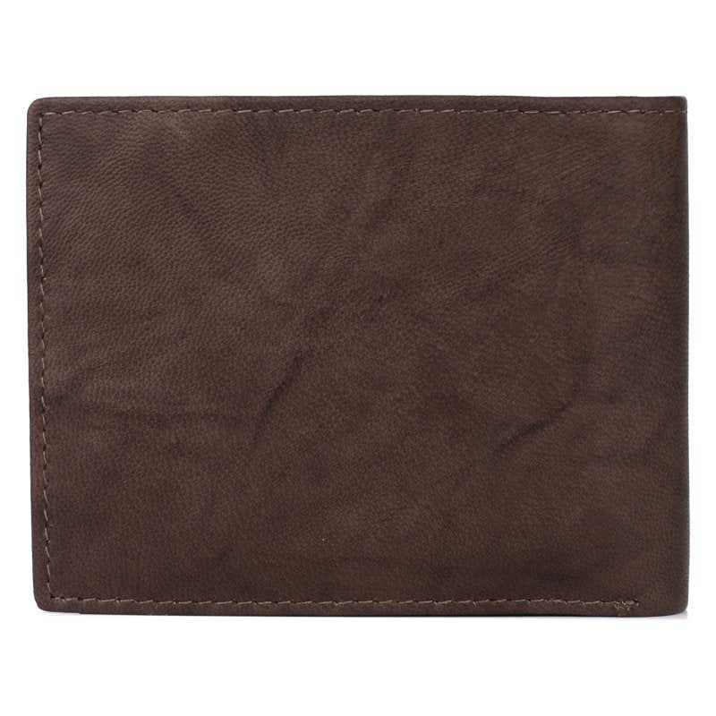 Men's Leather Credit Card Billfold Wallet with Currency Section - Tan