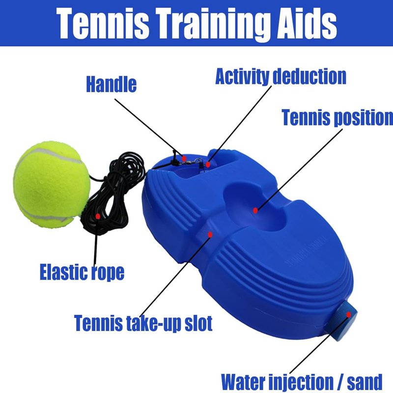 Solo Tennis Trainer Rebound Ball Set with 6 String Balls for Beginners & Kids