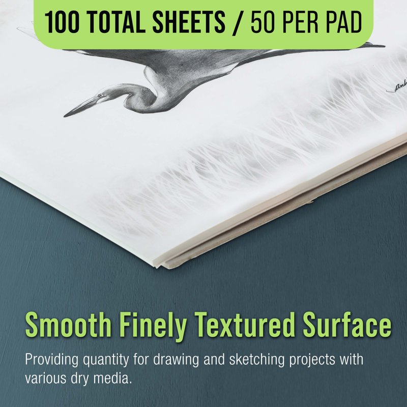 Premium Drawing Paper Pad - 9x12 Inch, Acid-Free, 50 Sheets