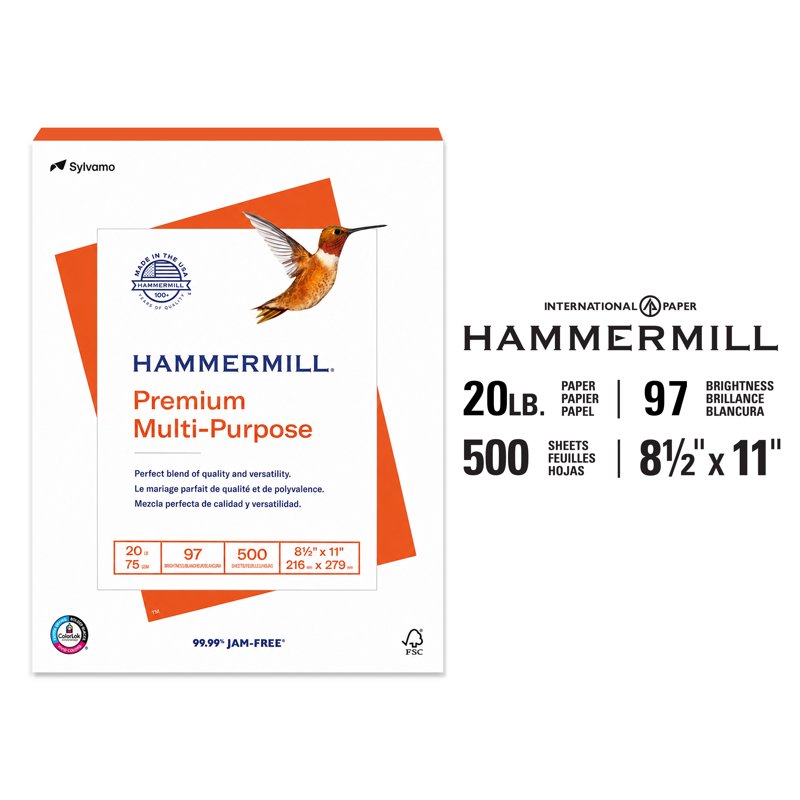 Premium Multi-Purpose Copy Paper - 8.5x11 White, 20lb, 500 Sheets