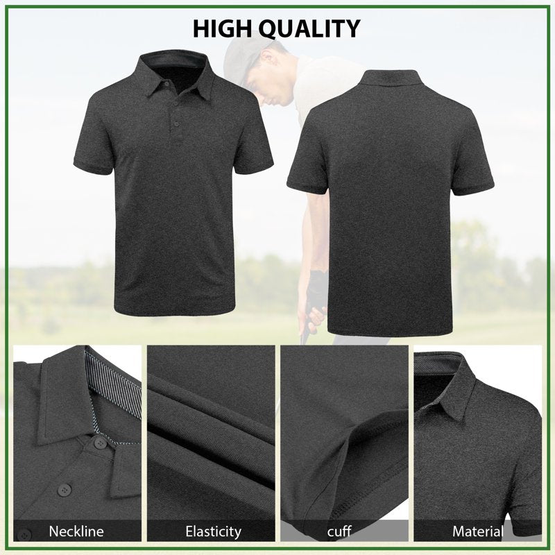 Men's Golf Polo Shirts Solid Color Short Sleeve Casual & Business Wear