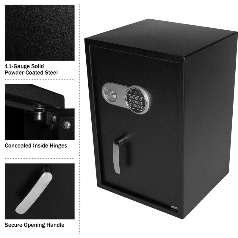 Digital Home Safe with Electronic Keypad Lock, Secure Steel Construction