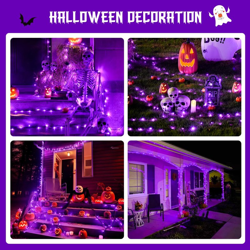 Outdoor Solar String Lights with 8 Modes Waterproof Halloween Decor 400 LEDs