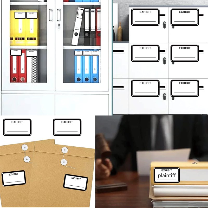 White Legal Exhibit Labels 1.65 x 1 Inch 300 Pack - Office & Document Labels