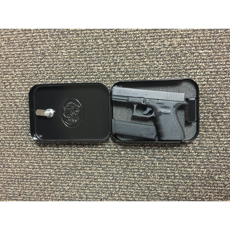 Portable Handgun Safe Pistol Lock Box with Steel Cable - Home & TSA Compliant