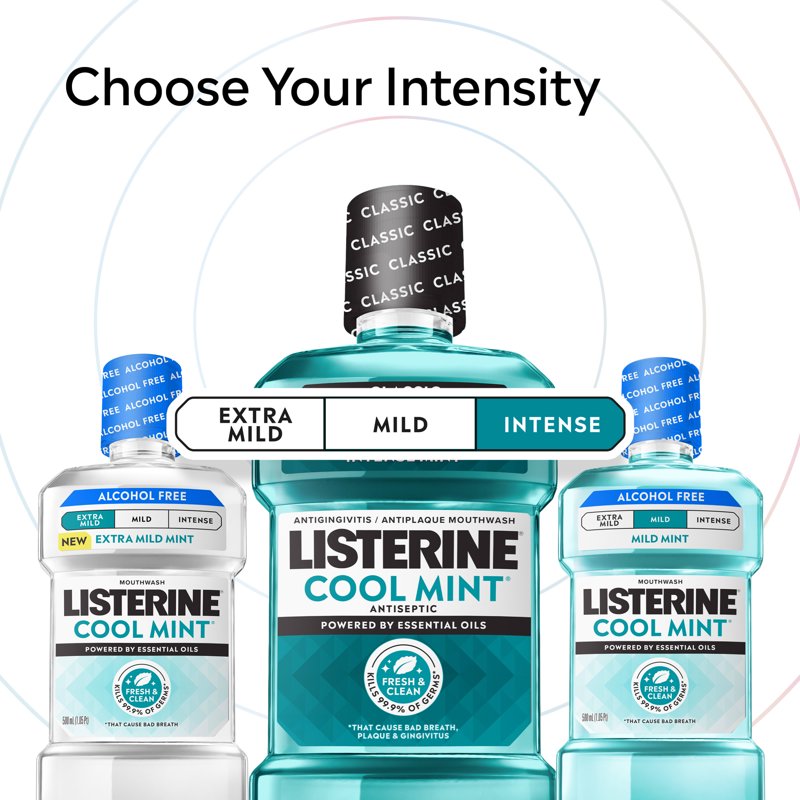 Listerine Cool Mint Antiseptic Mouthwash 50.7 fl oz - Long-Lasting Fresh Breath & Plaque Defense