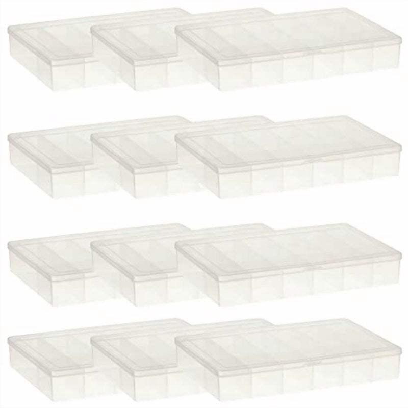 Bead Organizer 17 Compartment Storage Box Bulk 12 Pack for Beads Nuts Bolts Tacks