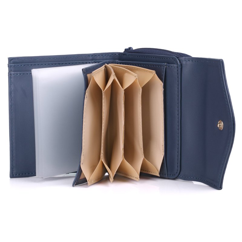 Women's Leather Zip French Purse with Card Slots and Coin Pocket