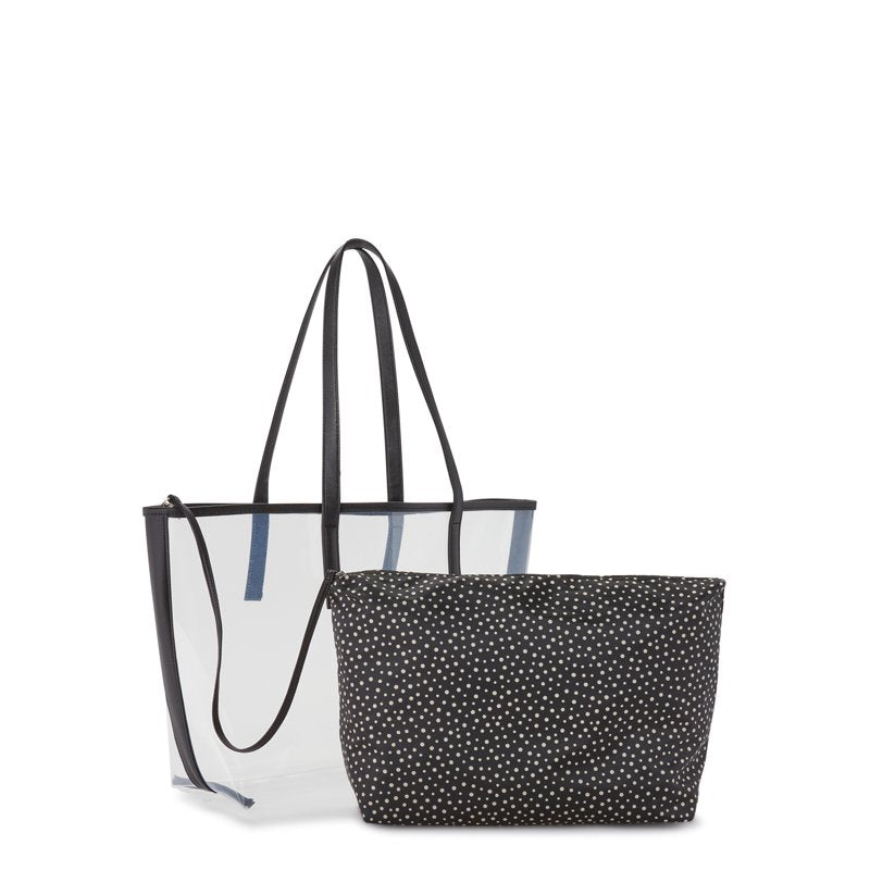 Clear Beach Tote Bag with Pouch - Water-Resistant, Large Capacity