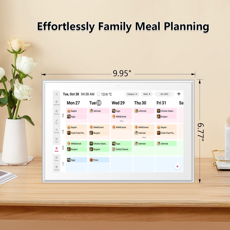 10.1 Inch Smart Digital Calendar & Chore Chart - Interactive Touchscreen Family Organizer