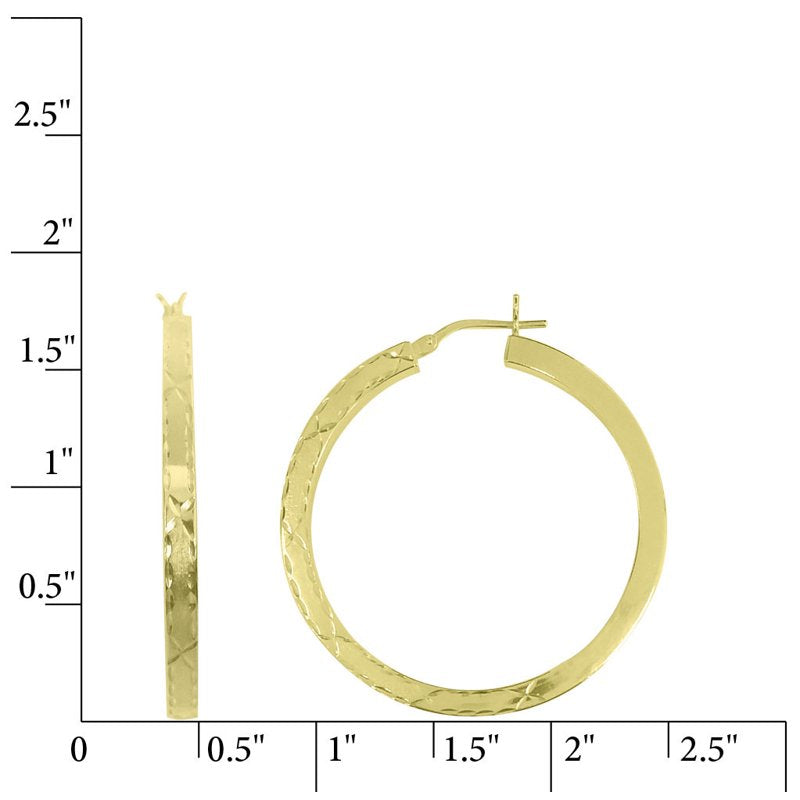 14K Gold Plated Sterling Silver Square Tube Earrings for Women
