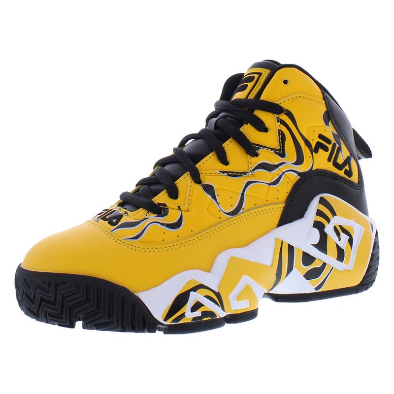 Kids Boys Athletic Shoes - Size 6 Yellow Black Fila MB Sneakers