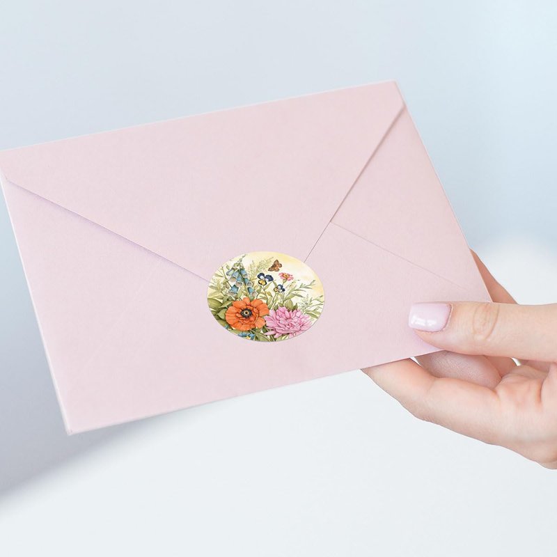 Current Garden Walk Seals (4 Designs) - Set of 24 1.5" Envelope Stickers