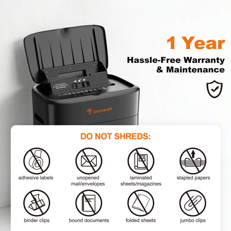 Heavy Duty Micro-Cut Paper Shredder with Auto Feed and Pull-Out Bin – Multiple Sheet Capacity