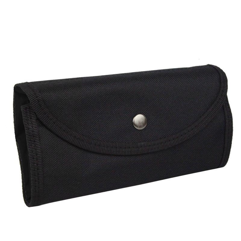 Black Folding Wallet Drawstring Cinch Pack - Compact Nylon Backpack