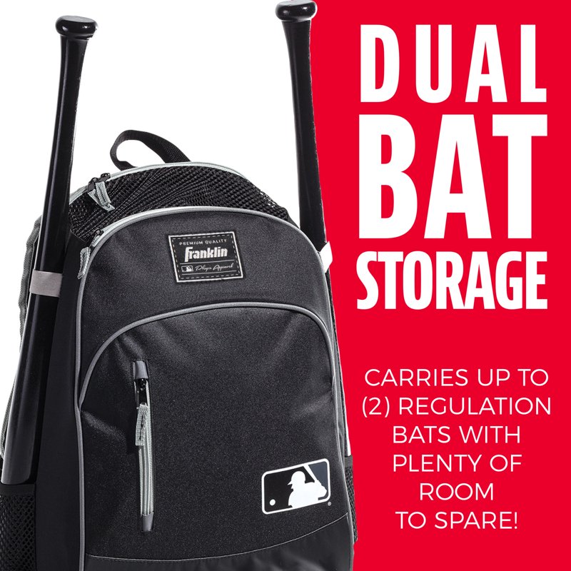 Youth Baseball Bat Pack Bag with Dual Bat Storage and Ventilation