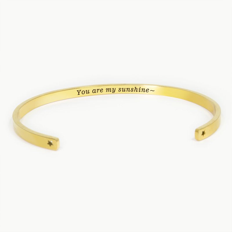 Adjustable Stainless Steel Cuff Bracelet Mother's Day Gift Set - Heart Icon Engraved