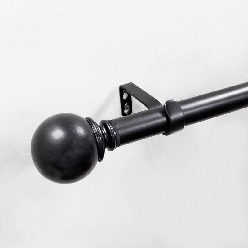 Adjustable 1-Inch Curtain Rod Set - Black, Nickel, White & Bronze Finish