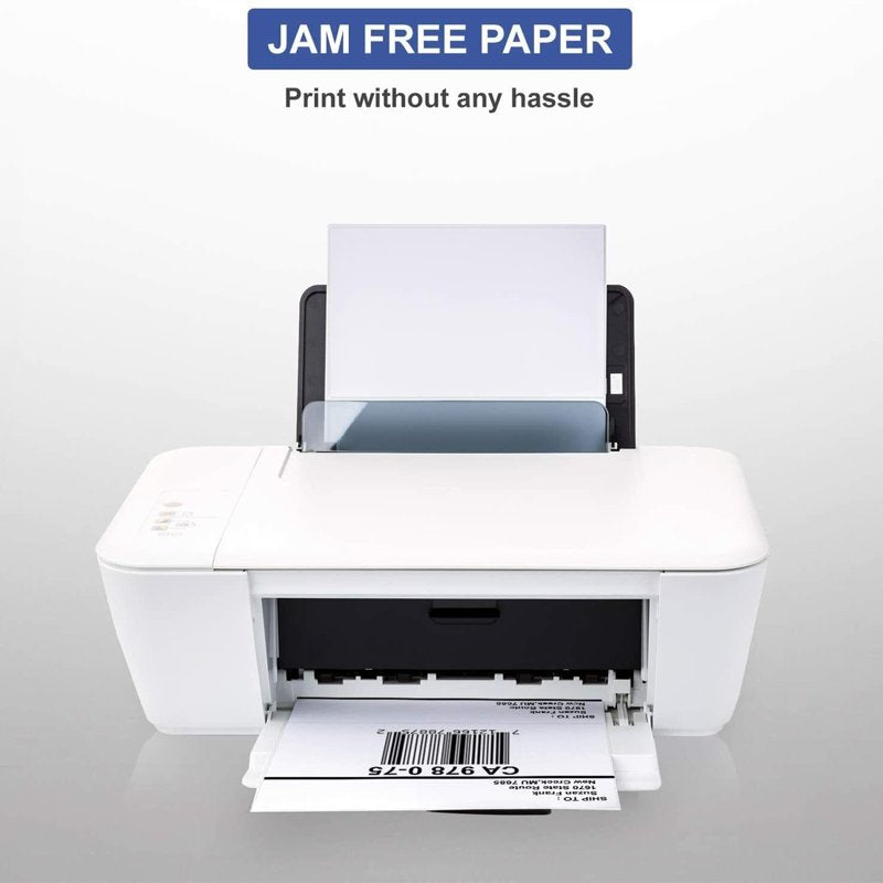 Full Sheet Labels 8.5 x 11 Inches - White Adhesive Printer Stickers for Shipping & Crafts
