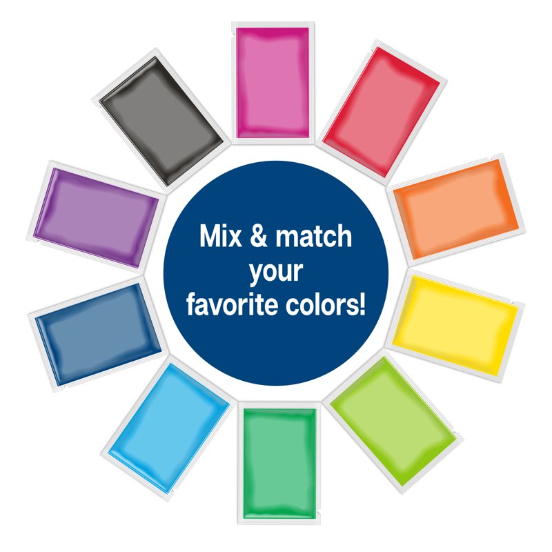 30-Pack Tie-Dye Refill Powder in Rainbow Colors for Fabric Art