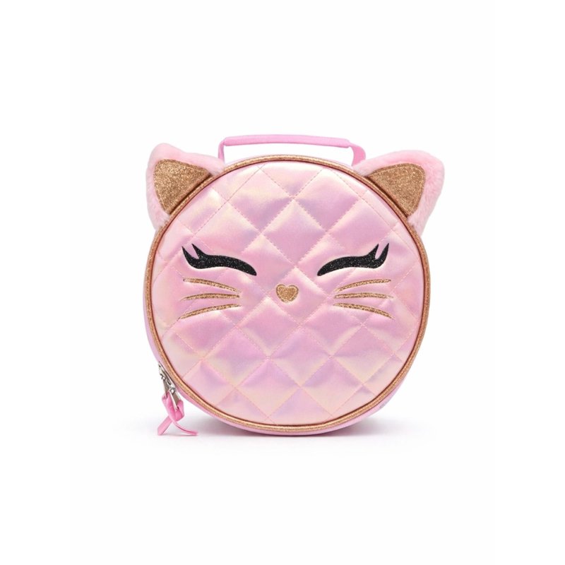 Kids Leopard Cat Backpack & Lunch Box Set - 17 Inch, Pink & Lavender Variants