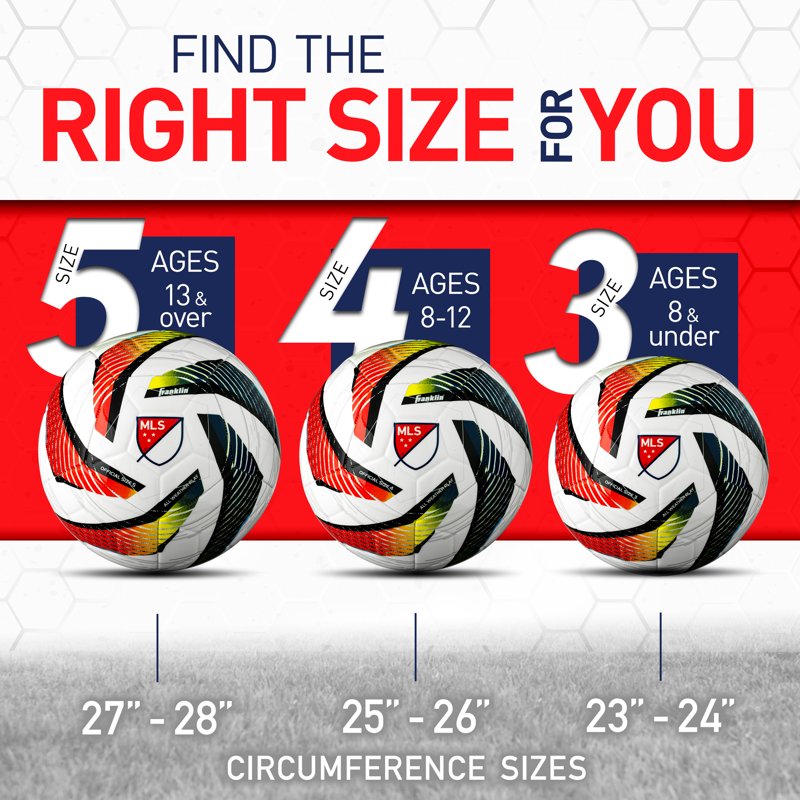 Franklin MLS Tornado Soccer Ball - Official Size 5, Soft Cover - Variation 5