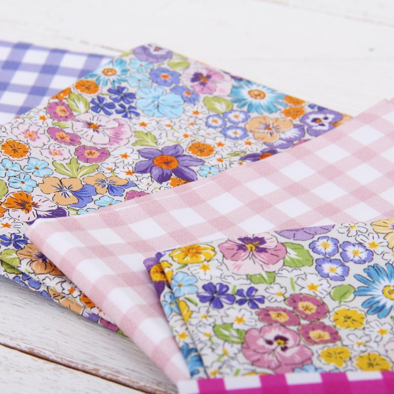 Cotton Quilting Fabric by the Yard - Spring Picnic Collection - Magenta Floral