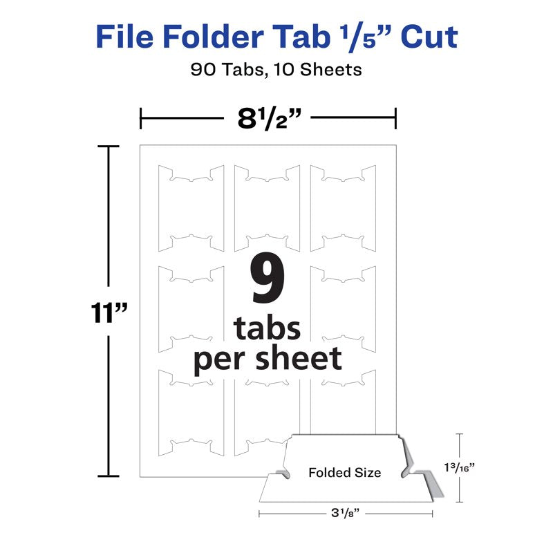 Printable Hanging File Folder Tabs - Durable, Customizable, Pack of 90+