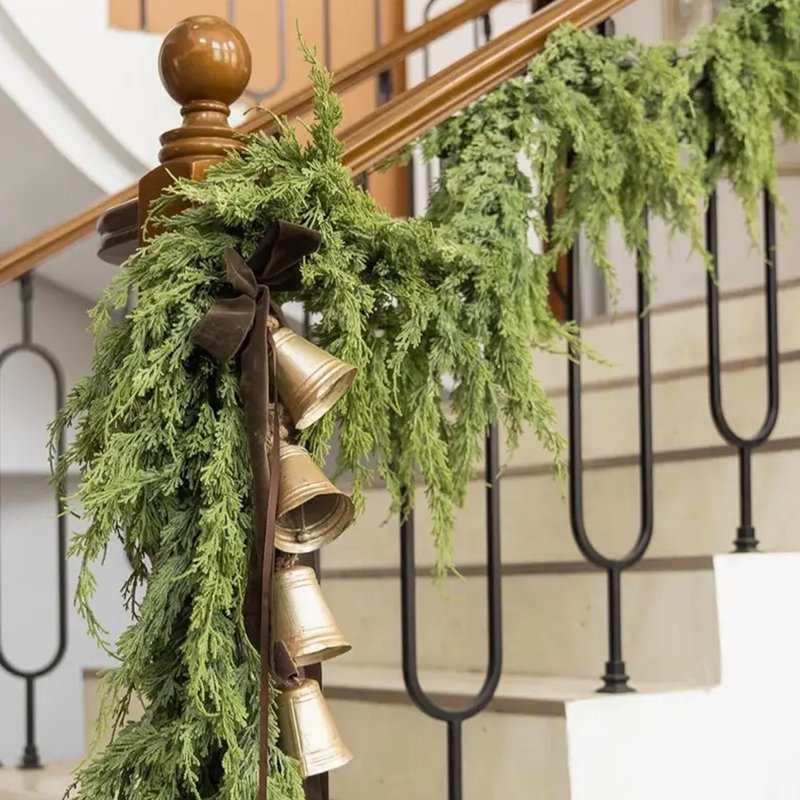 Artificial Pine Needle Garland 69-Inch Holiday Wreath for Christmas & Winter Decor