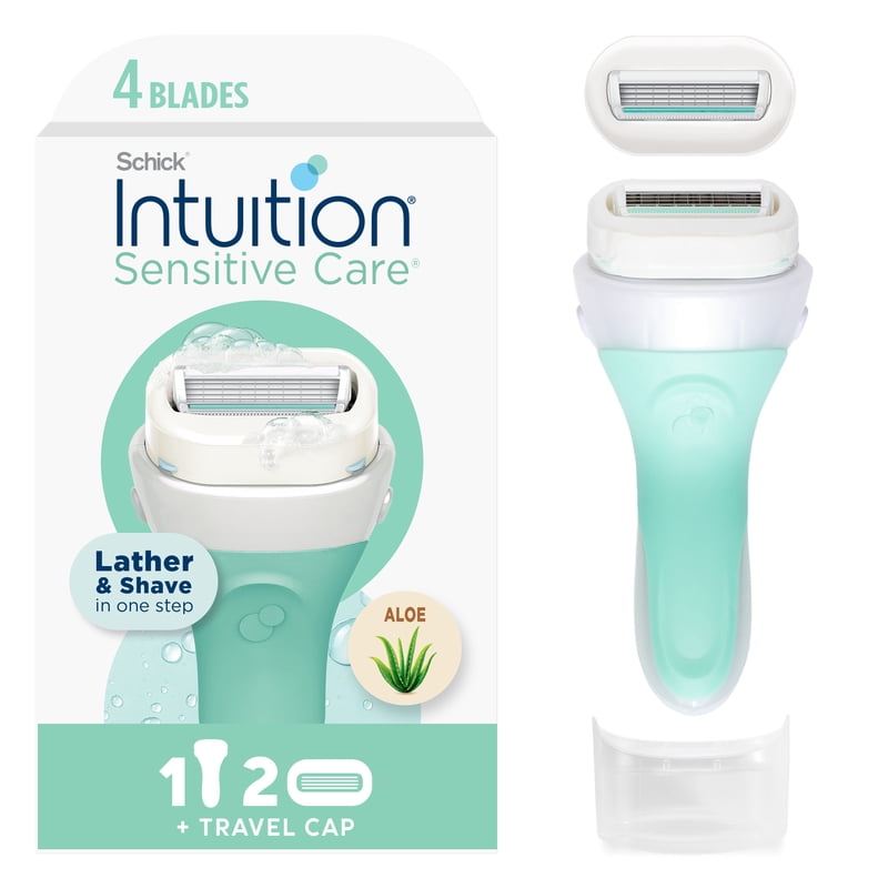 (6 Pack) Schick Intuition Sensitive Care Razor + 2 Refills — 4-Blade Pivoting Head, Women