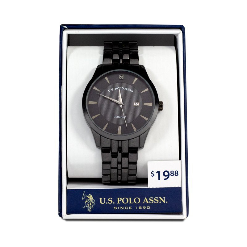 Men's Analog Bracelet Watch with Black Diamond in Gunmetal - Casual & Stylish