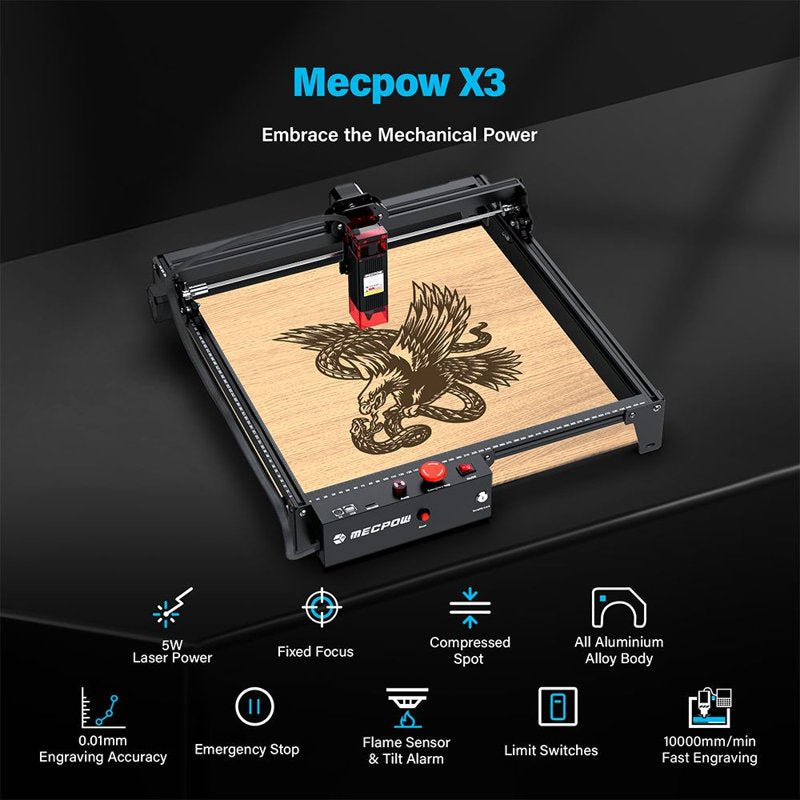 High-Precision Laser Engraving Machine with Safety Features - 5W, Auto Focus