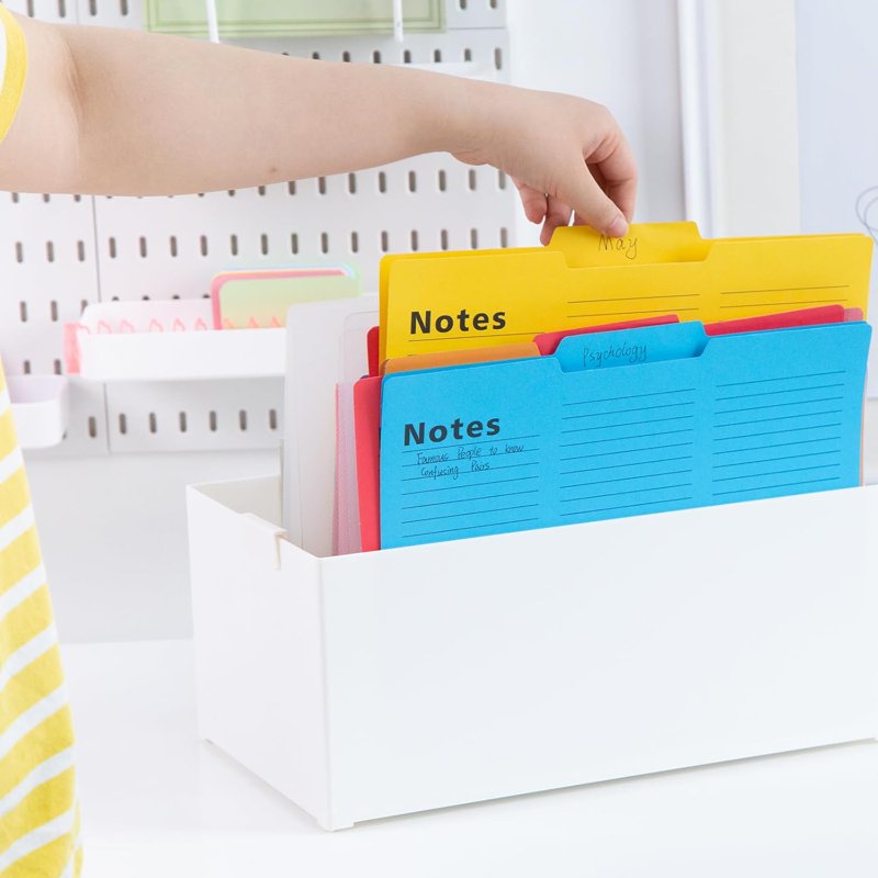 Colorful Office File Folders Set - 16 Pack, Expandable, Trisection Tabs