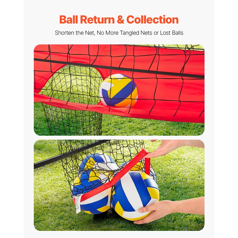 Volleyball Training Net System with Adjustable Height & Ball Return - Indoor & Outdoor Practice Equipment