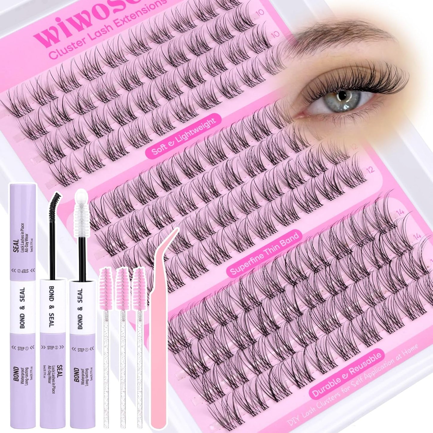 Manga Eyelash Clusters - Natural Look Anime Lash Extensions (8-16MM) for Beginners
