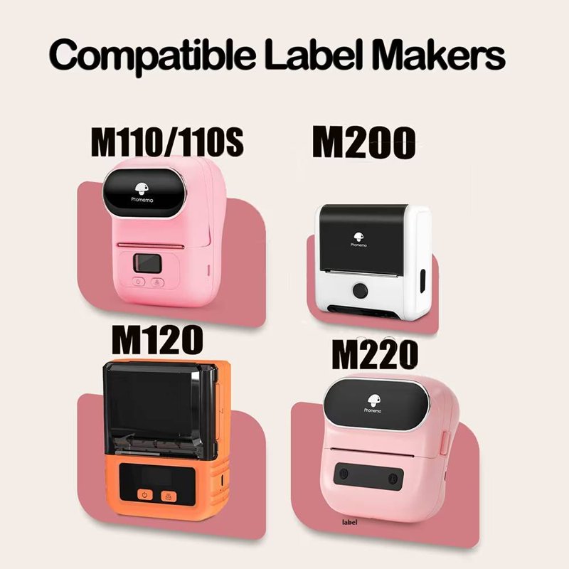 Self-Adhesive Thermal Label Rolls for Label Makers 1.96x1.96in - 140 Labels